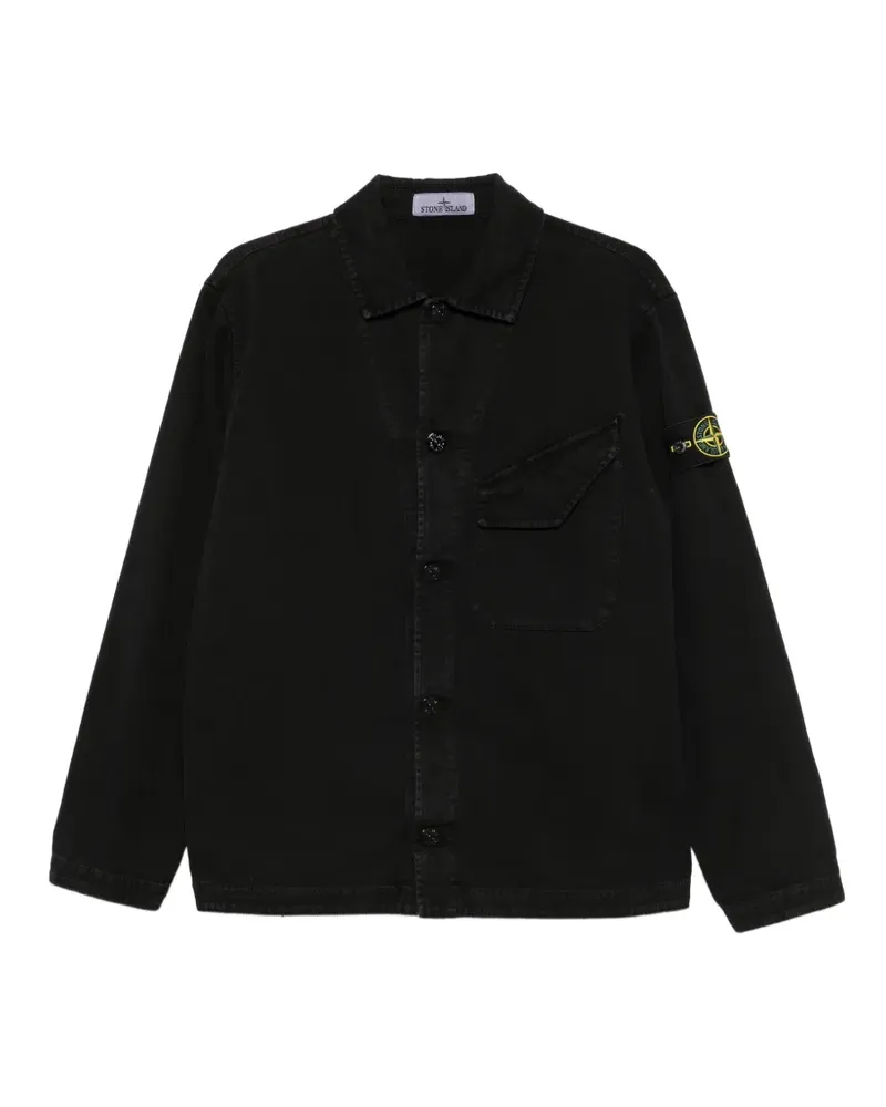 Stone Island Jacke mit Logo-Patch - Schwarz Schwarz
