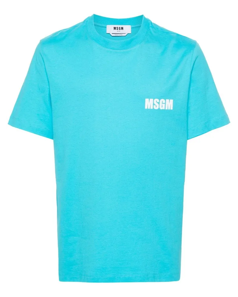 MSGM T-Shirt mit Logo-Print Blau