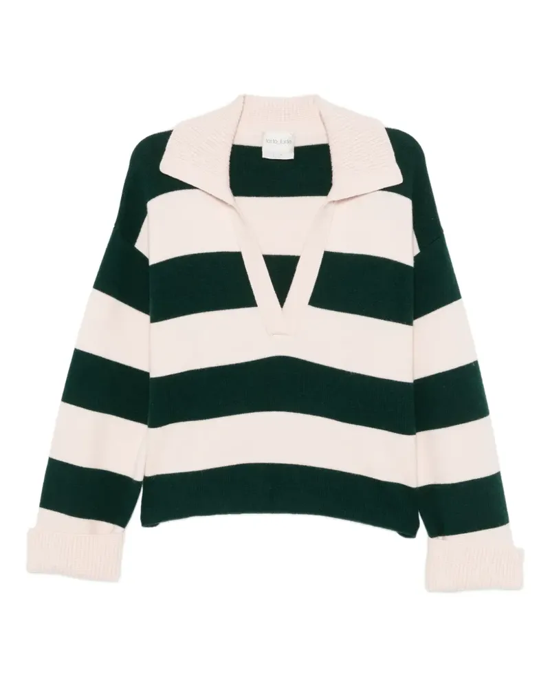 forte_forte Gestreifter Pullover - Grün Grün
