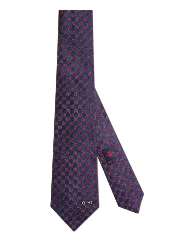 Gucci Seidenkrawatte mit GG-Jacquardmuster - Blau Blau