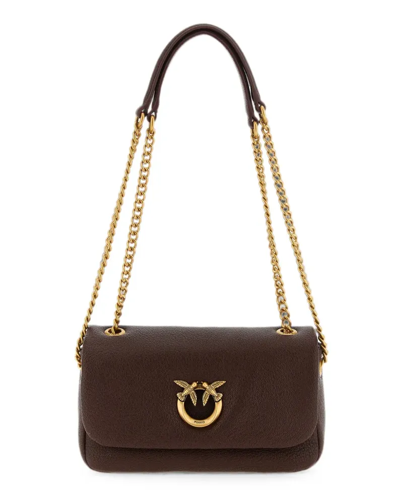 Pinko Love Birds leather shoulder bag - Braun Braun