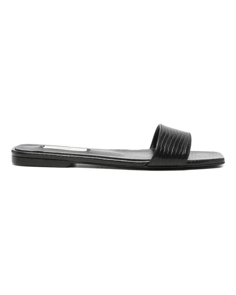 Totême lizard-embossed bandeau sandals - Schwarz Schwarz