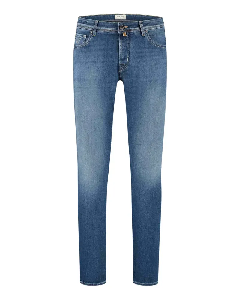 Jacob Cohën Schmale Bard Jeans mit Logo-Patch - Blau Blau