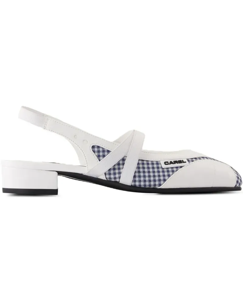 Carel Karierte Slingback-Pumps 20mm - Weiß Weiß