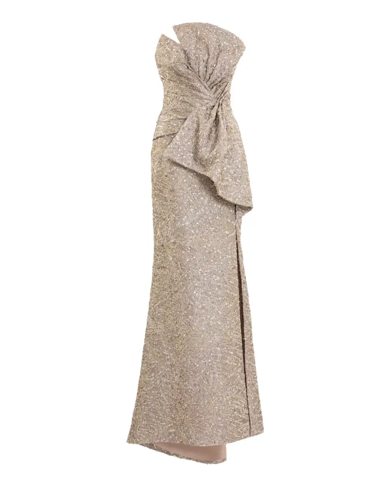 Saiid Kobeisy Brokat-Maxikleid - Gold Gold