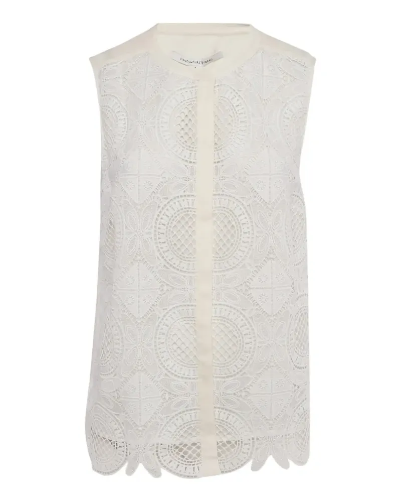 Diane von Furstenberg lace sleeveless top - Weiß Weiß
