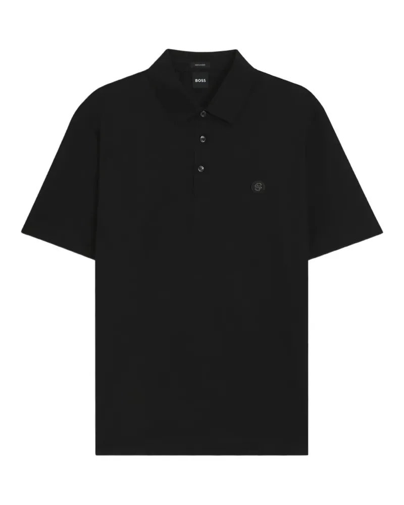 HUGO BOSS Poloshirt mit Logo-Patch - Schwarz Schwarz