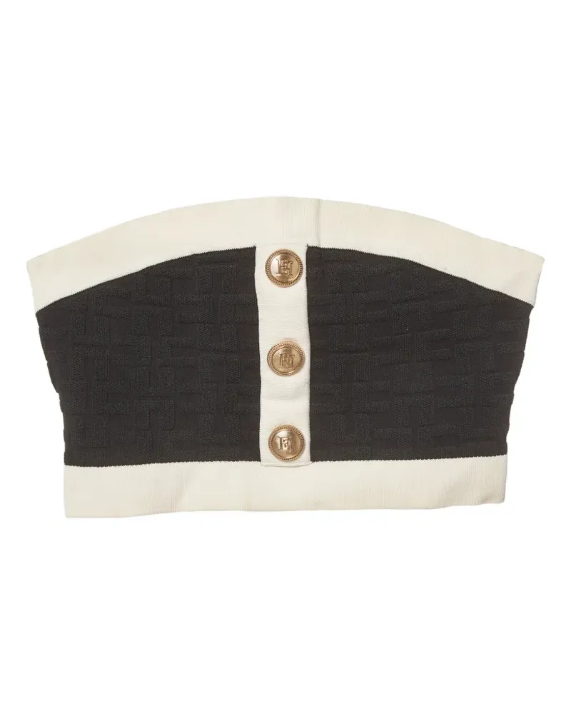 Elisabetta Franchi Monogram jacquard tube top - Schwarz Schwarz
