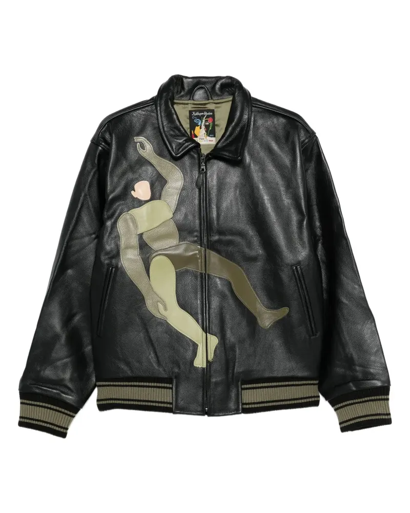 KidSuper Bomberjacke aus Leder - Schwarz Schwarz