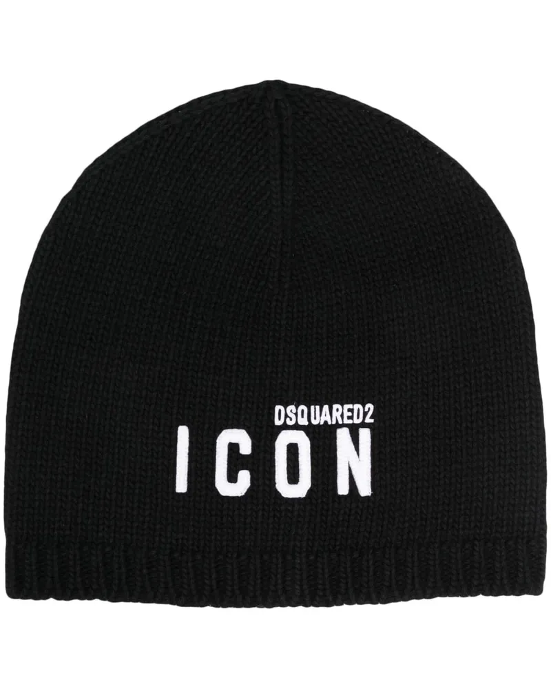 Dsquared2 Beanie mit Logo-Stickerei Schwarz