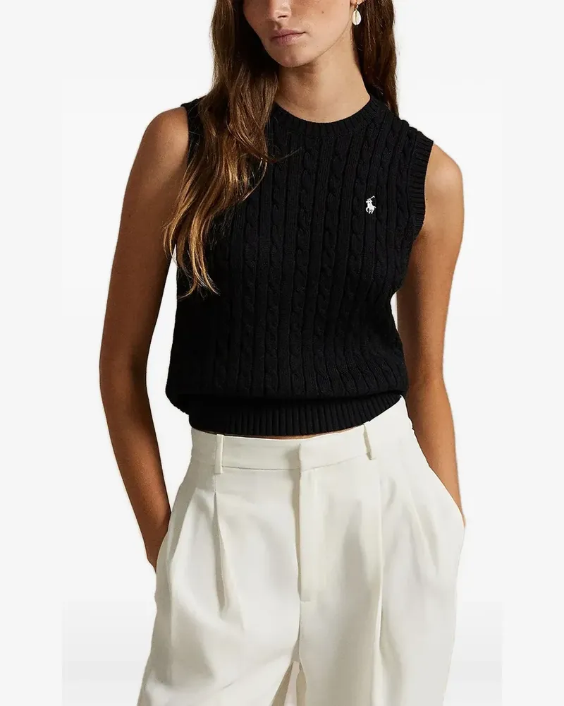 Ralph Lauren Oberteil mit Zopfmuster - Schwarz Schwarz