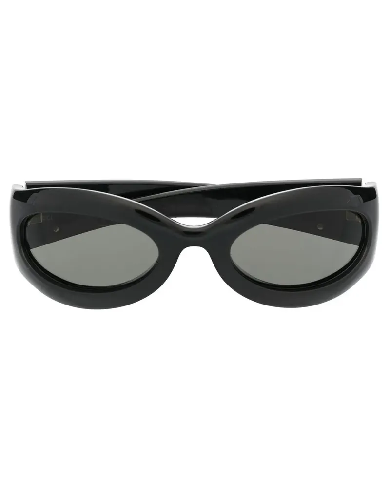 Gucci Eckige Sonnenbrille mit Logo - Schwarz Schwarz
