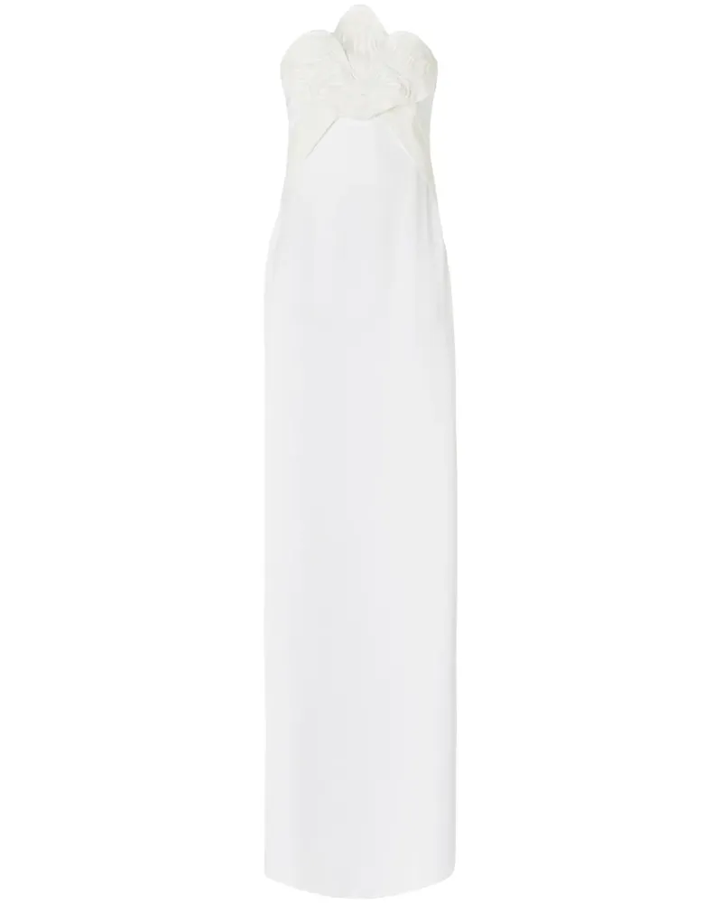 Genny Abendkleid mit Blumenapplikation - Weiß Weiß