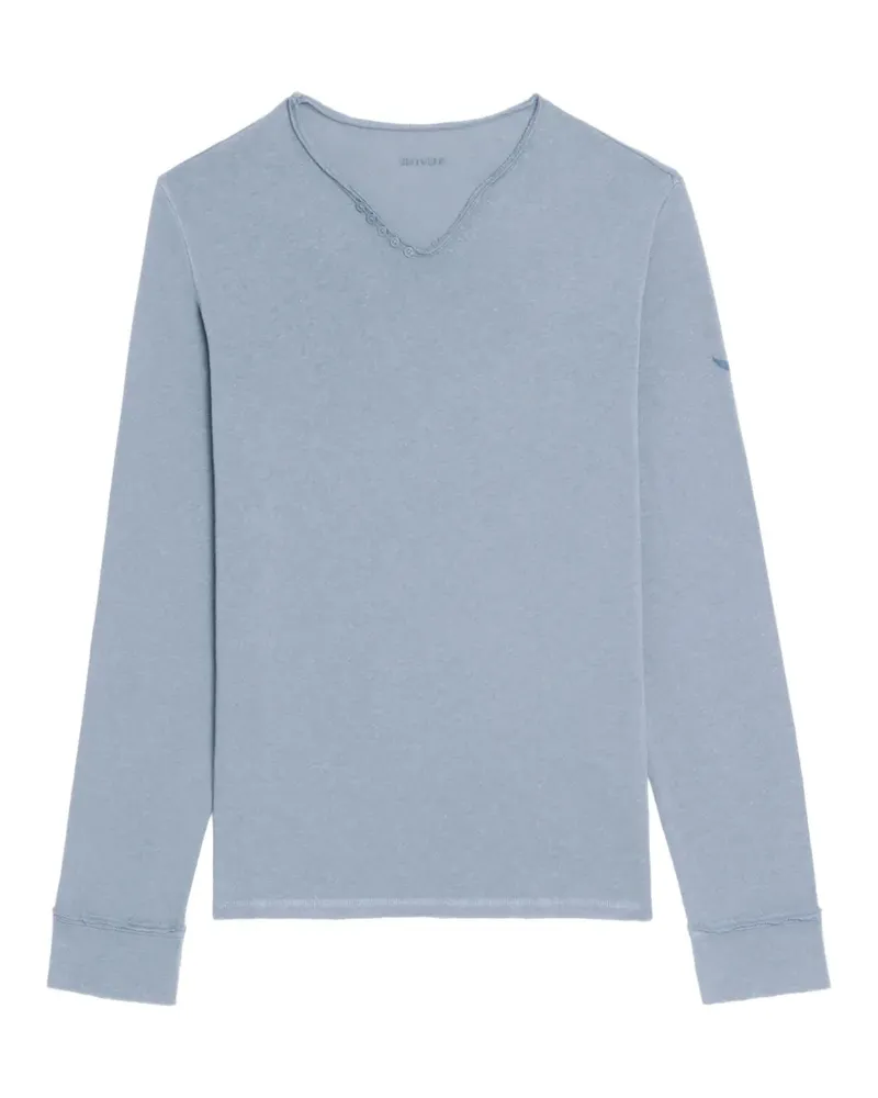Zadig & Voltaire Geknöpftes T-Shirt mit V-Ausschnitt - Blau Blau