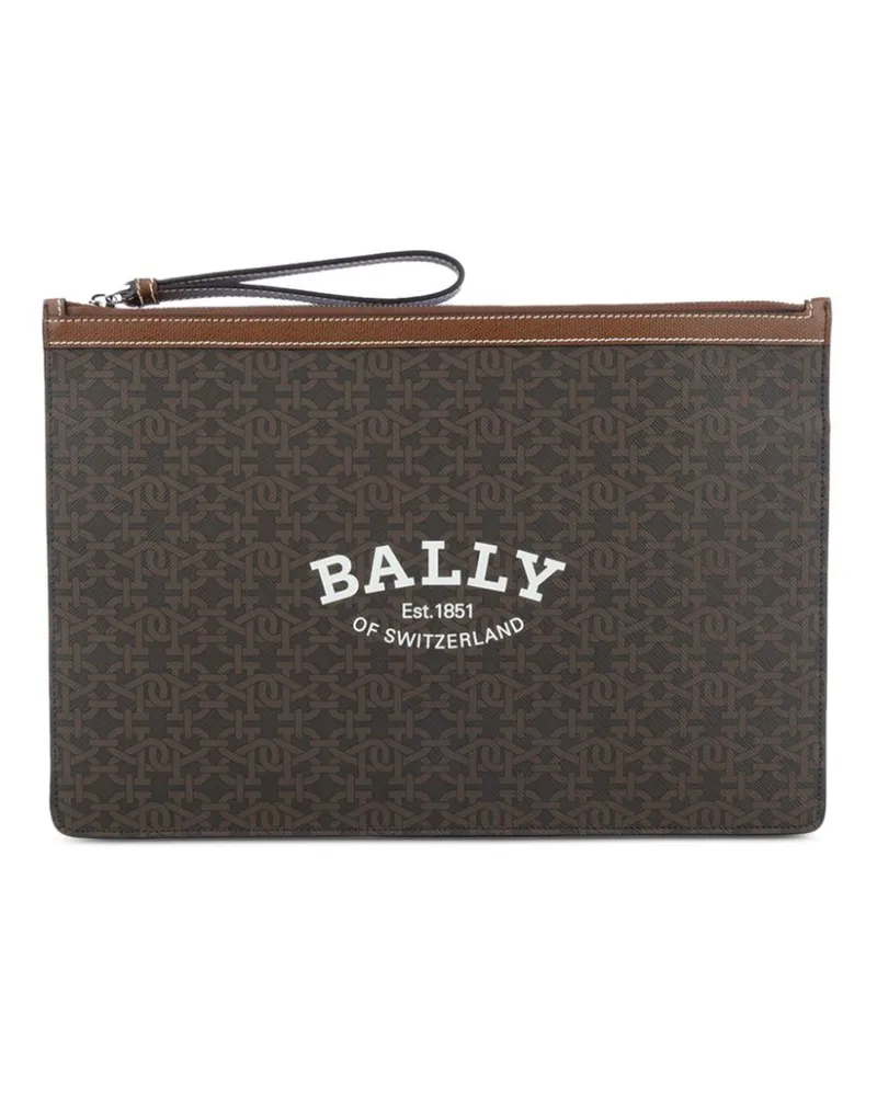 Bally Clutch mit Monogramm-Print - Braun Braun