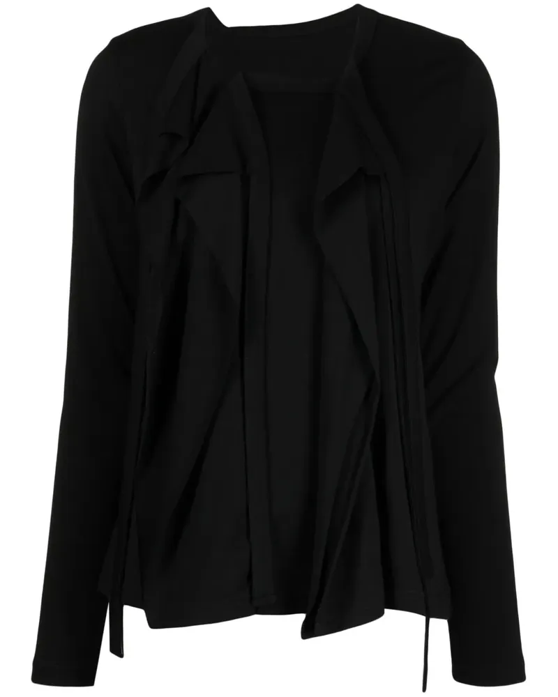 Yohji Yamamoto Wolloberteil mit drapiertem Effekt - Schwarz Schwarz