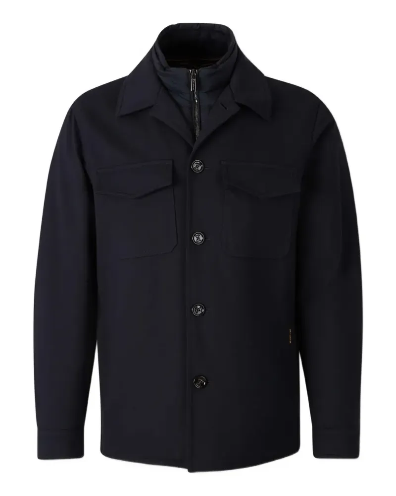 MOORER quilted-insert button-up jacket - Blau Blau
