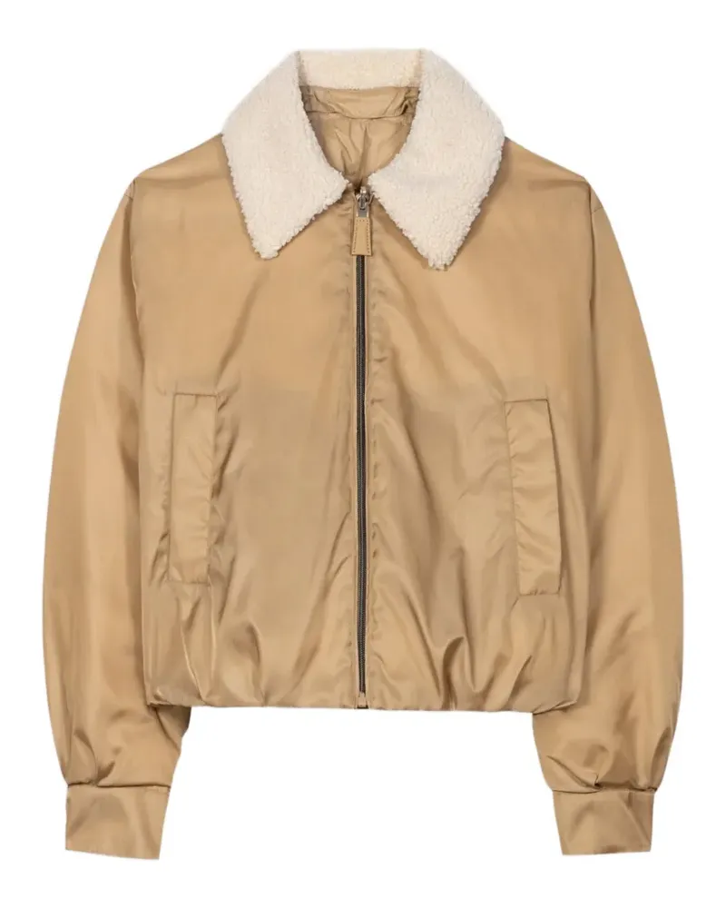 Luisa Cerano zip-up collar jacket - Nude Nude