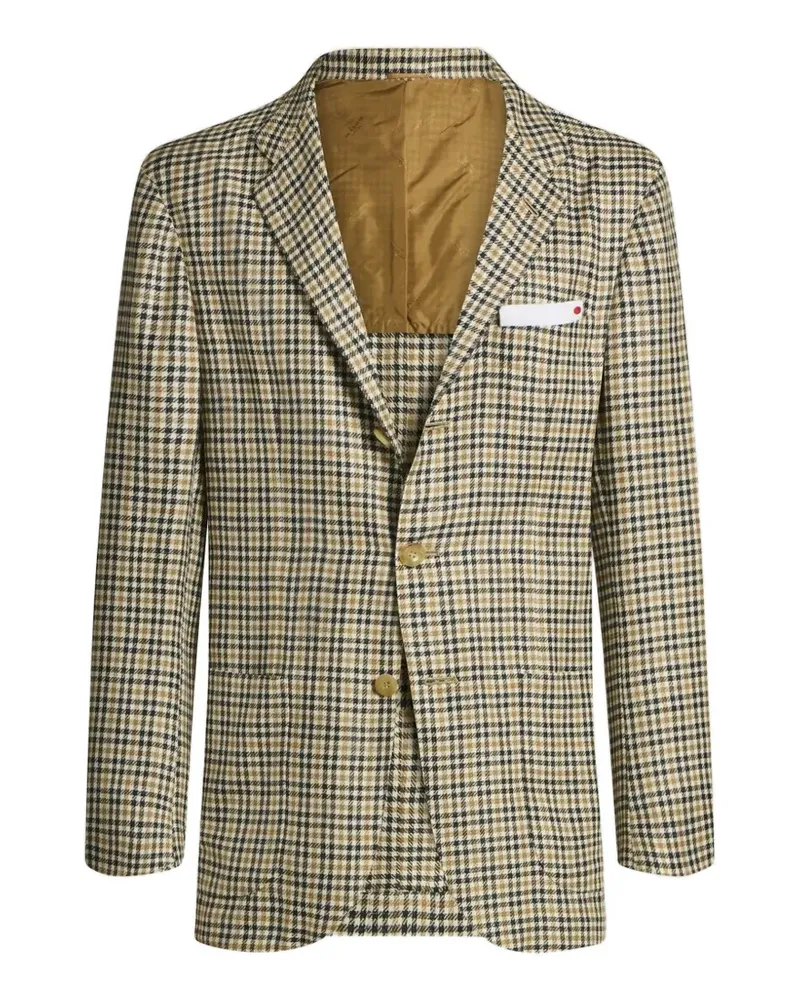 Kiton Einreihiges Sakko mit Mikro-Muster - Nude Nude