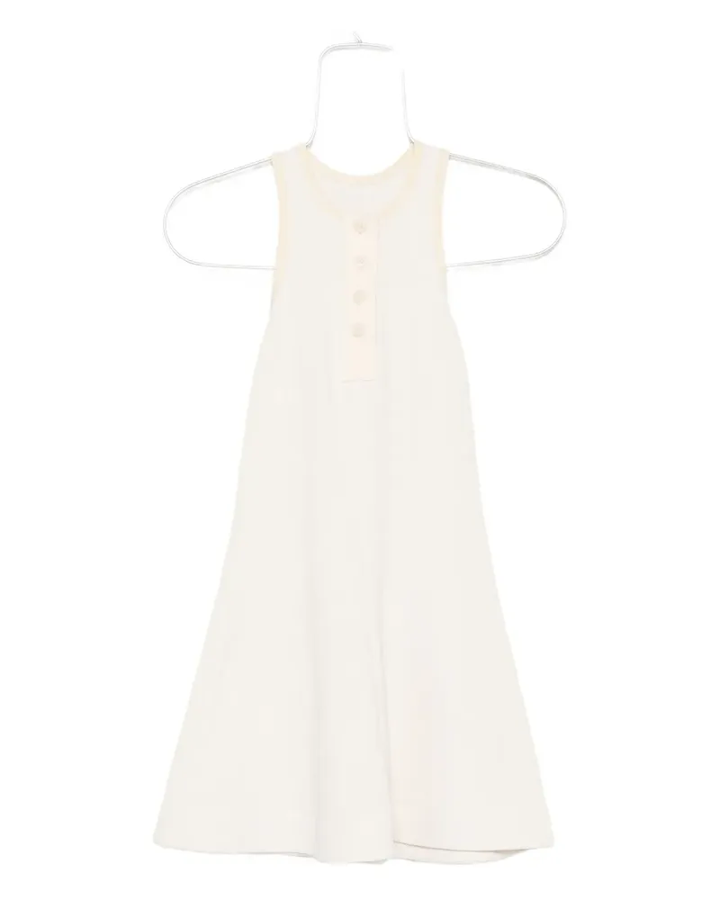 Nanushka Geripptes Minikleid mit Knöpfen - Nude Nude