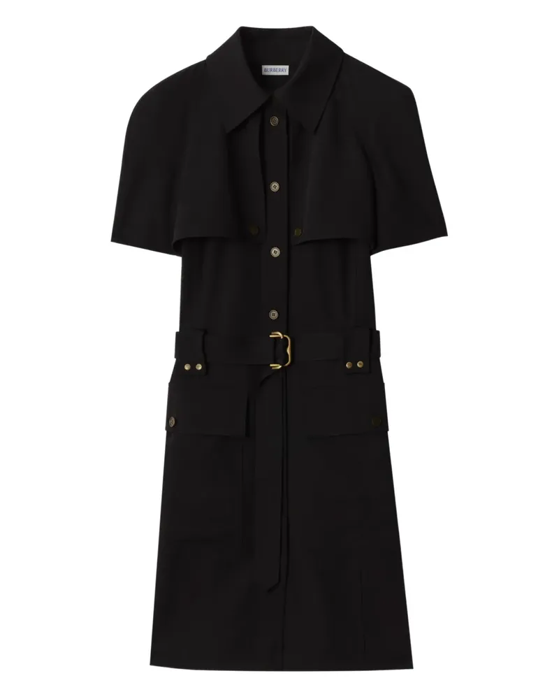Burberry buckle-belted wool dress - Schwarz Schwarz