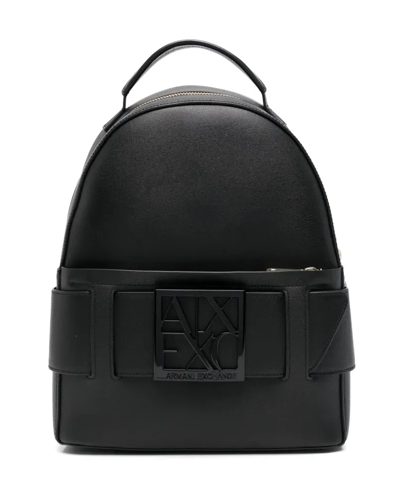 Armani Exchange Rucksack mit Logo-Schild - Schwarz Schwarz