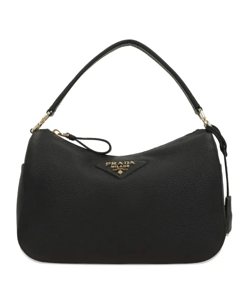 Prada grained logo tote bag - Schwarz Schwarz