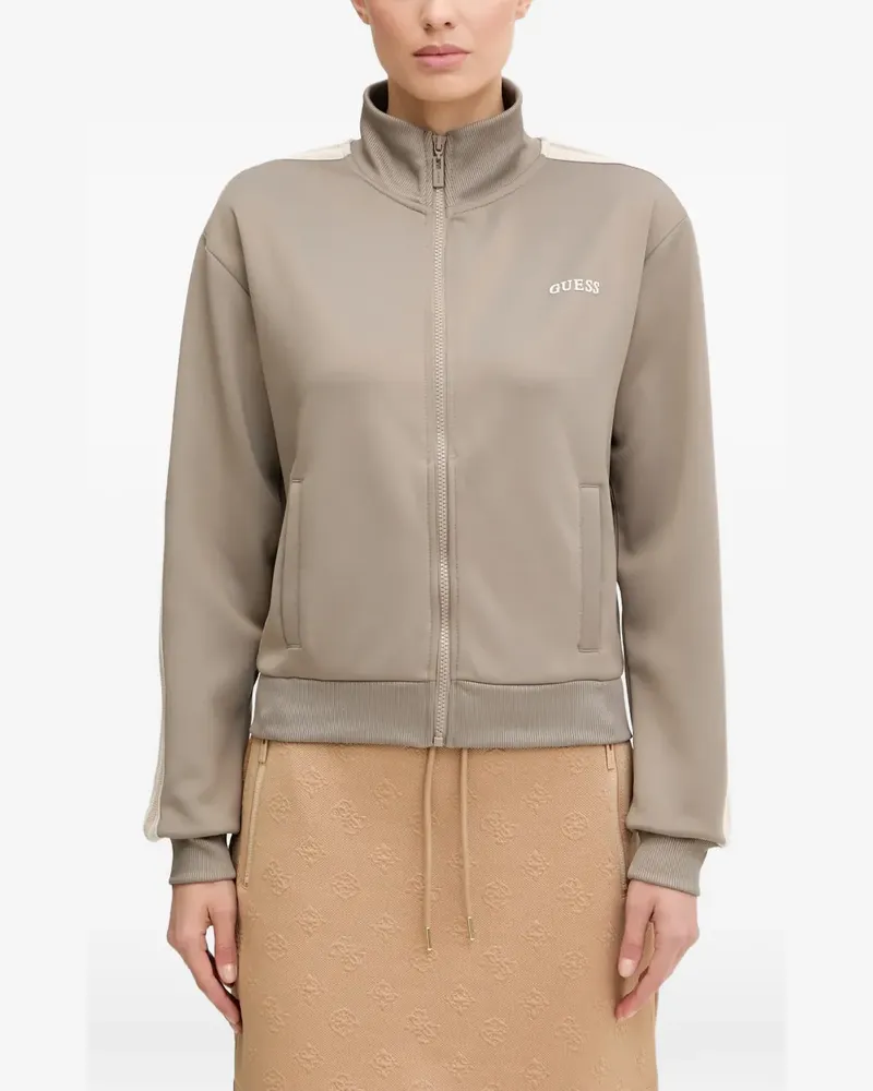 Guess Gestreiftes Top mit Reißverschluss - Nude Nude