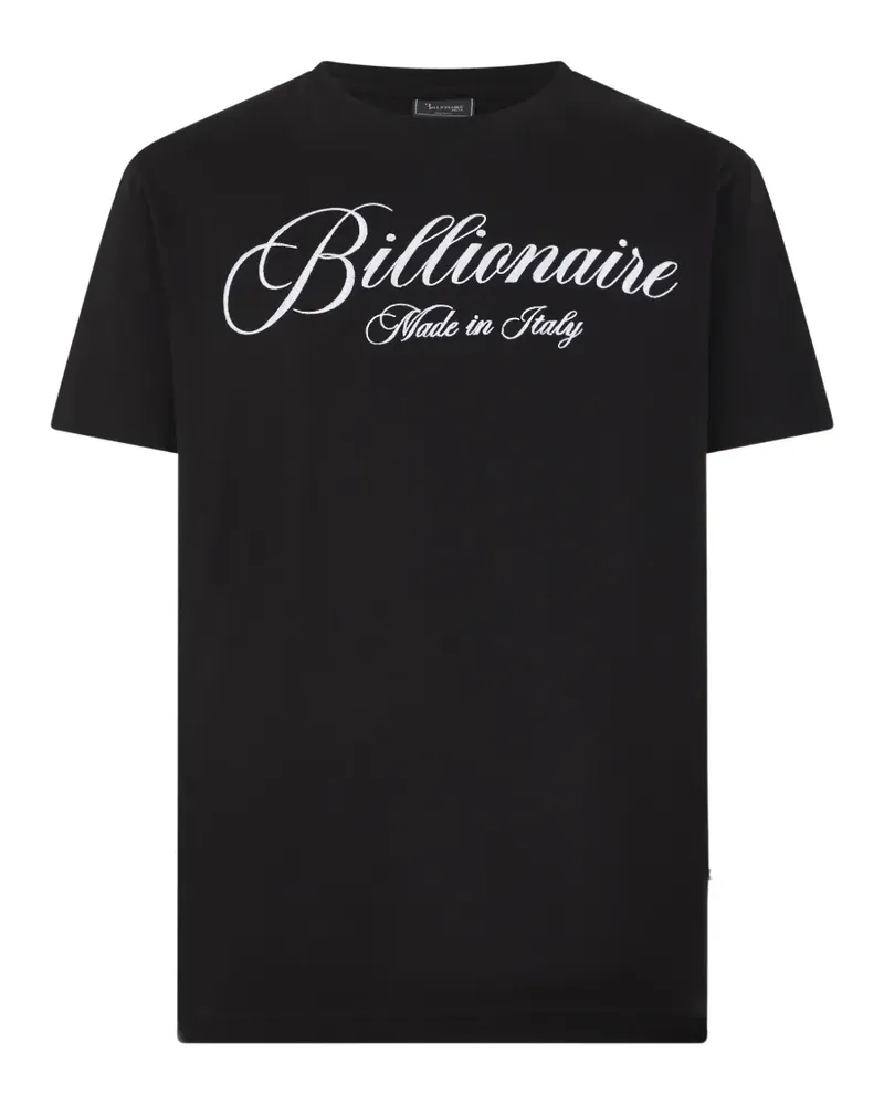 Billionaire Signature T-Shirt mit rundem Ausschnitt - Schwarz Schwarz