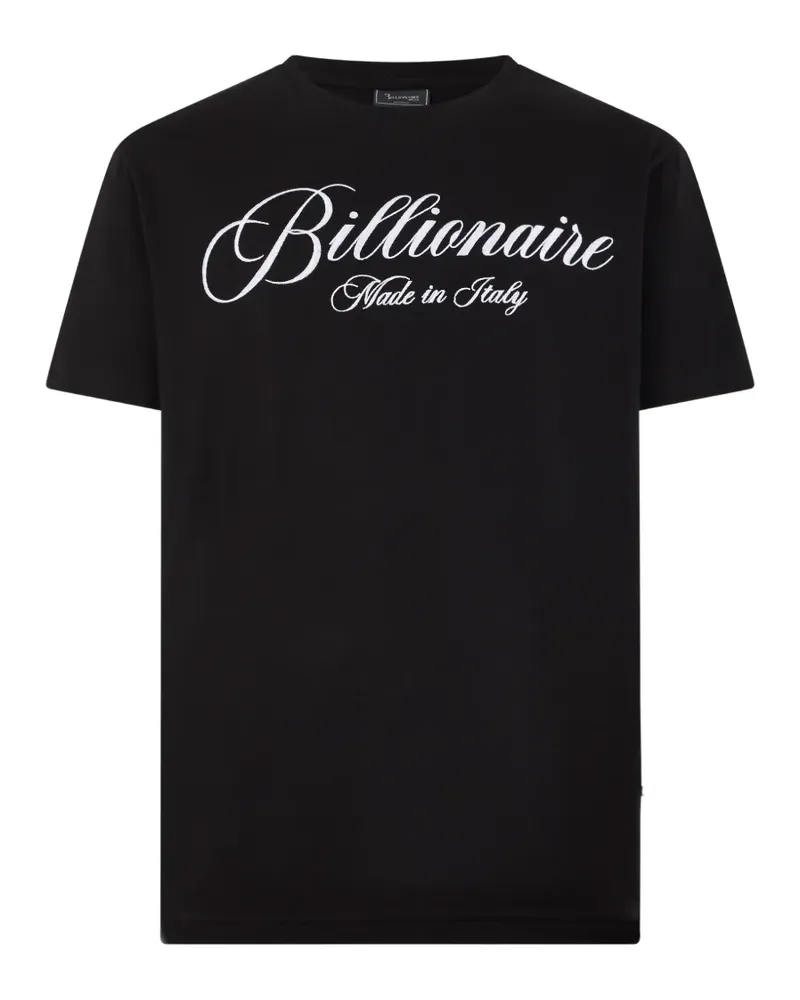 Billionaire Signature T-Shirt mit rundem Ausschnitt - Schwarz Schwarz