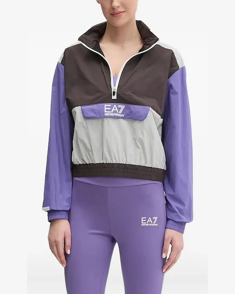 EA7 panelled drawstring cropped jacket - Violett Violett