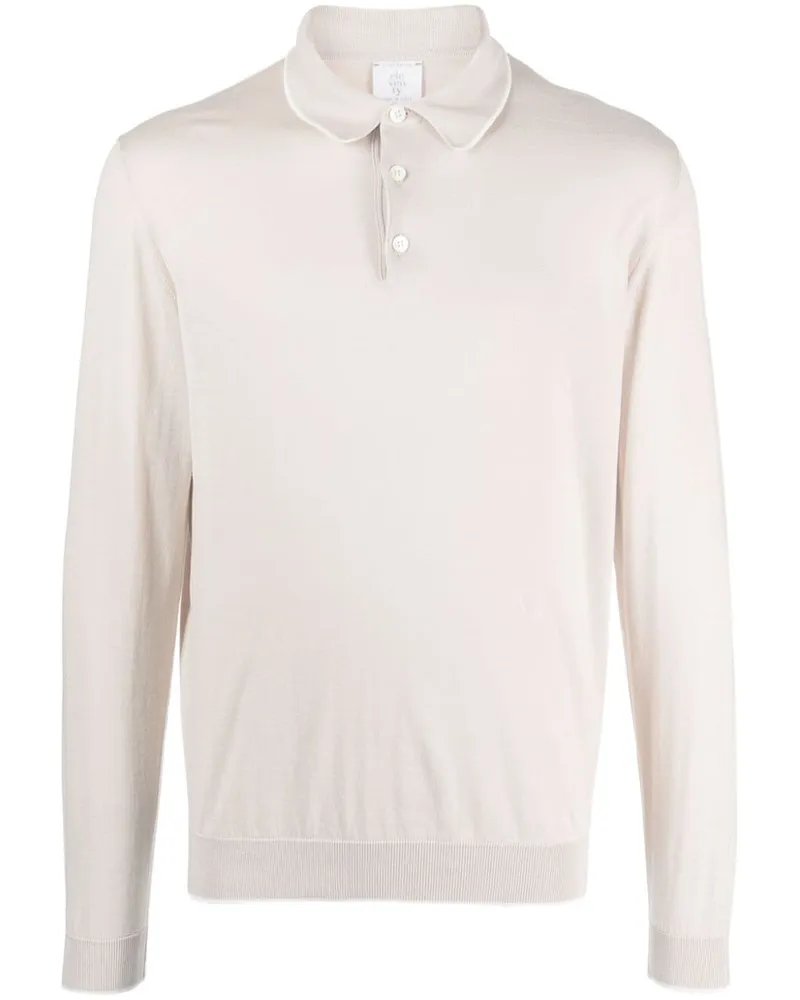 Eleventy Langärmeliges Poloshirt Nude