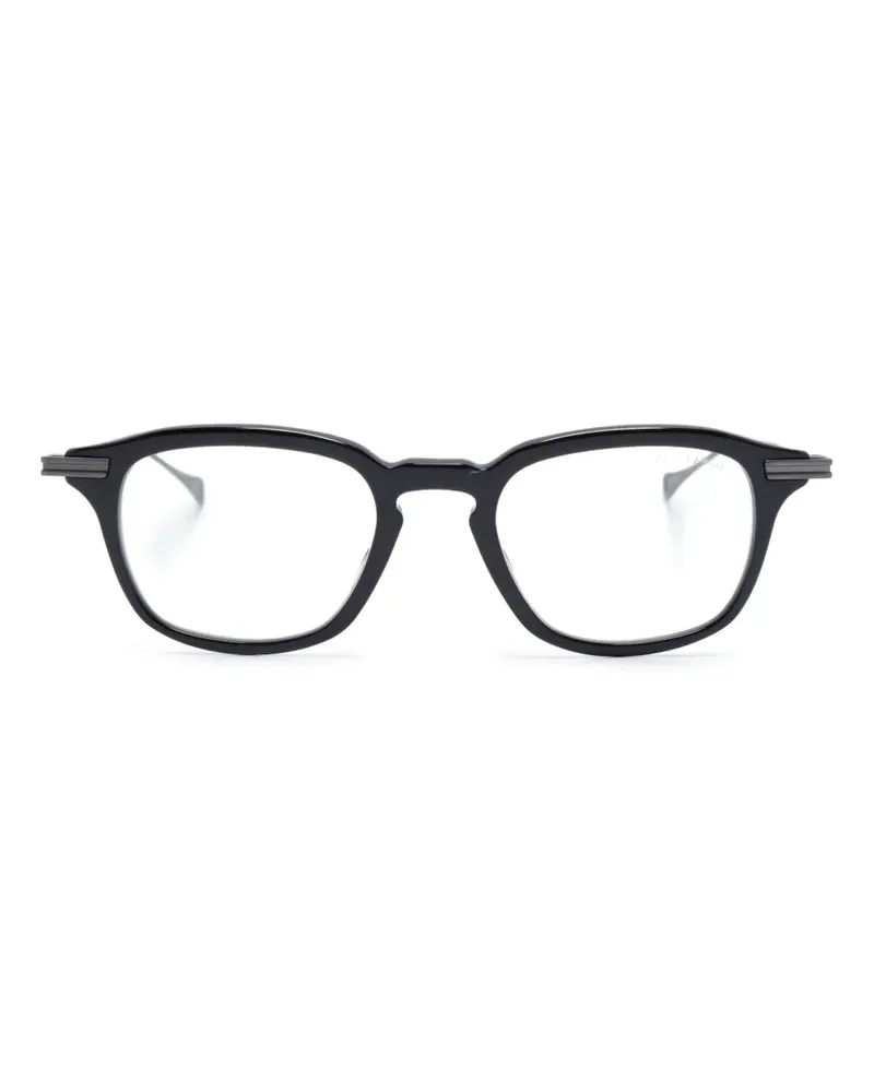 DITA Eckige Brille mit Logo-Print - Schwarz Schwarz