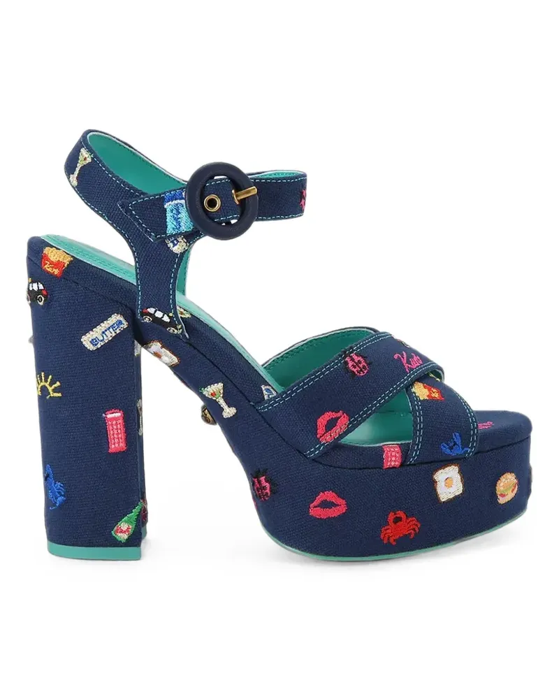 Kurt Geiger embroidered platform sandals - Blau Blau