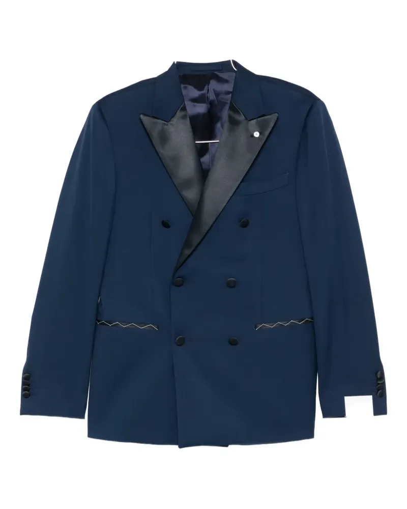 Luigi Bianchi Mantova double-breasted peak-lapel suit - Blau Blau