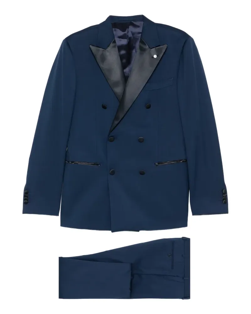 Luigi Bianchi Mantova double-breasted peak-lapel suit - Blau Blau