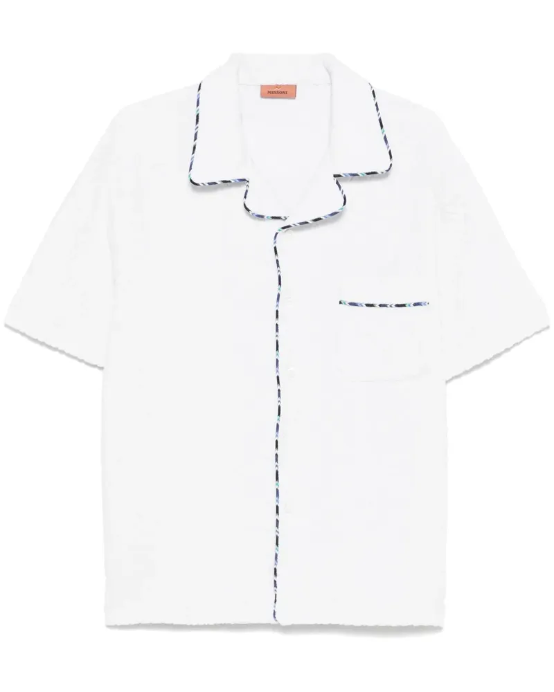 Missoni Frottee-Hemd mit Zickzackmuster - Weiß Weiß