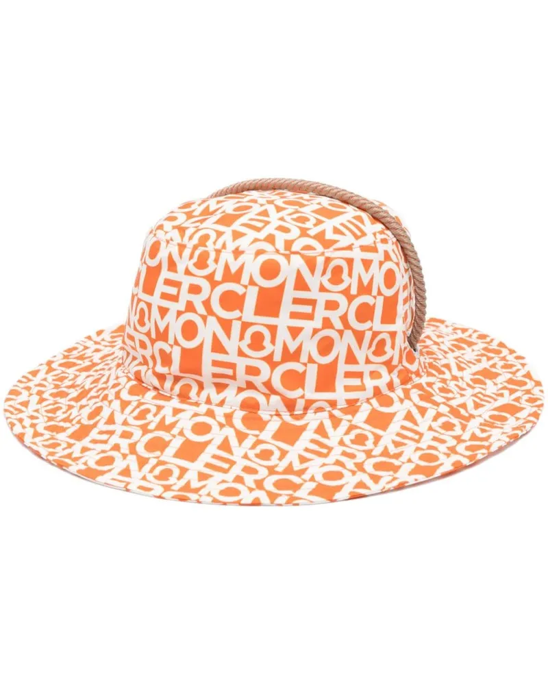 Moncler Sonnenhut mit grafischem Print - Orange Orange