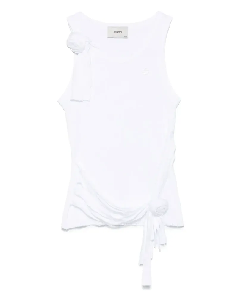 COPERNI Tanktop im Distressed-Look mit Rosenapplikation - WHITE White
