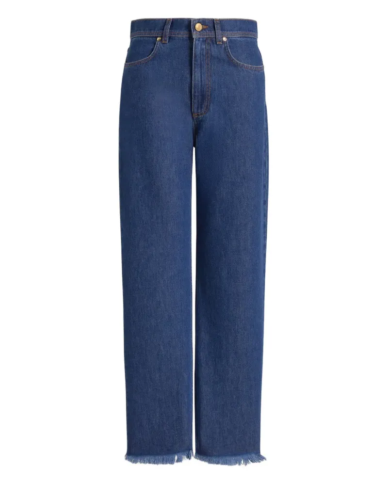 Alberta Ferretti Jeans mit Fransensaum - Blau Blau