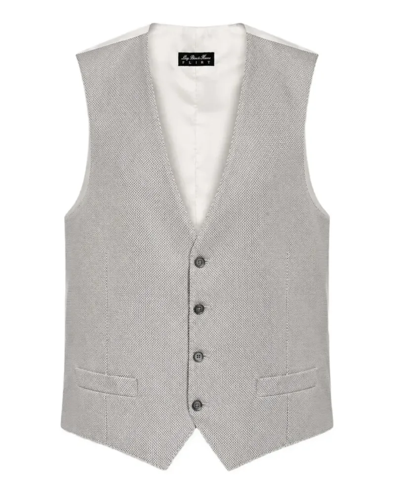 Luigi Bianchi Mantova Lubiam textured V-neck waistcoat - Grau Grau