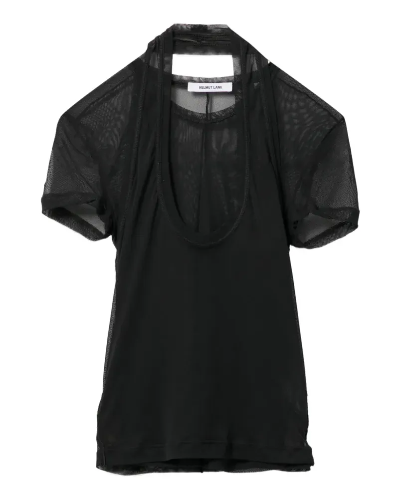 Helmut Lang Semi-transparentes Oberteil - Schwarz Schwarz