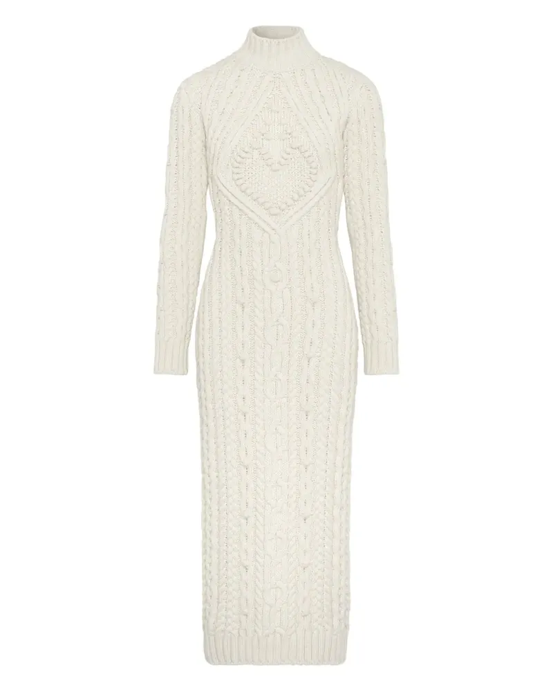 Jean Paul Gaultier Gestricktes Aran Maxikleid - Weiß Weiß