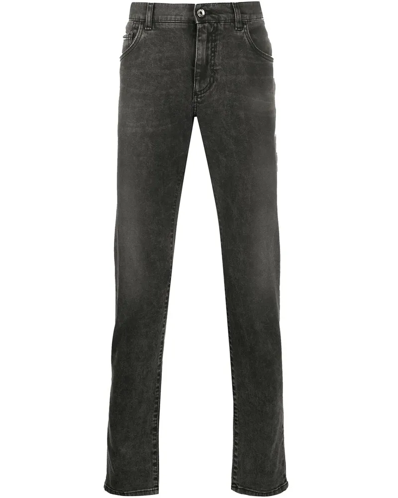 Dolce & Gabbana Schmale Distressed-Jeans - Grau Grau