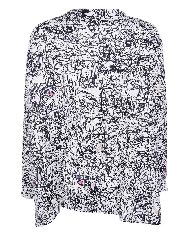 Daniela Gregis Seidenbluse mit Kritzel-Print - Weiß Weiß