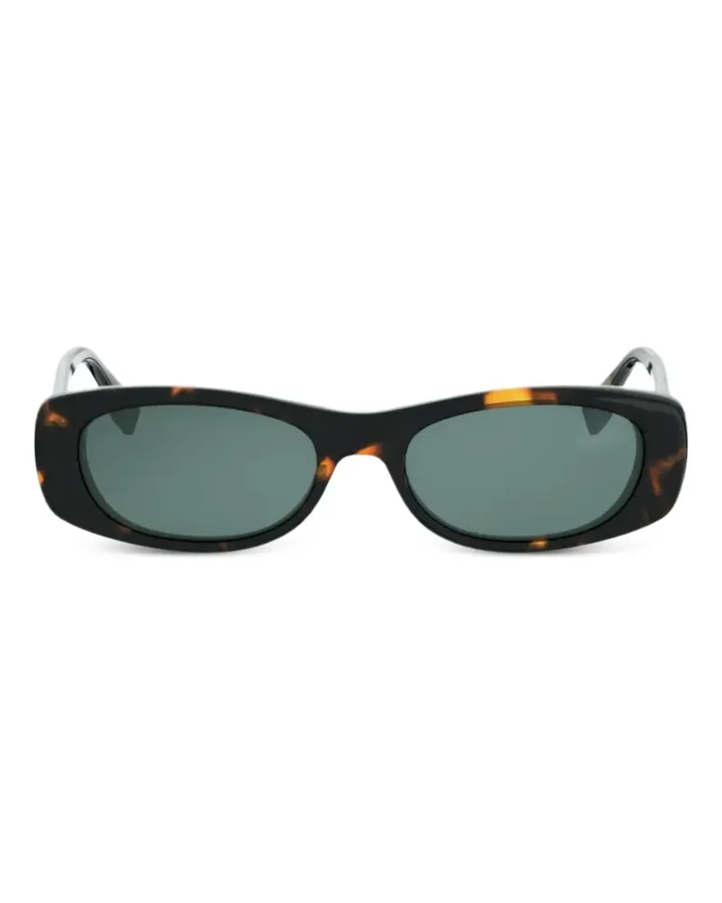 Fendi Sonnenbrille mit eckigem Gestell - Schwarz Schwarz