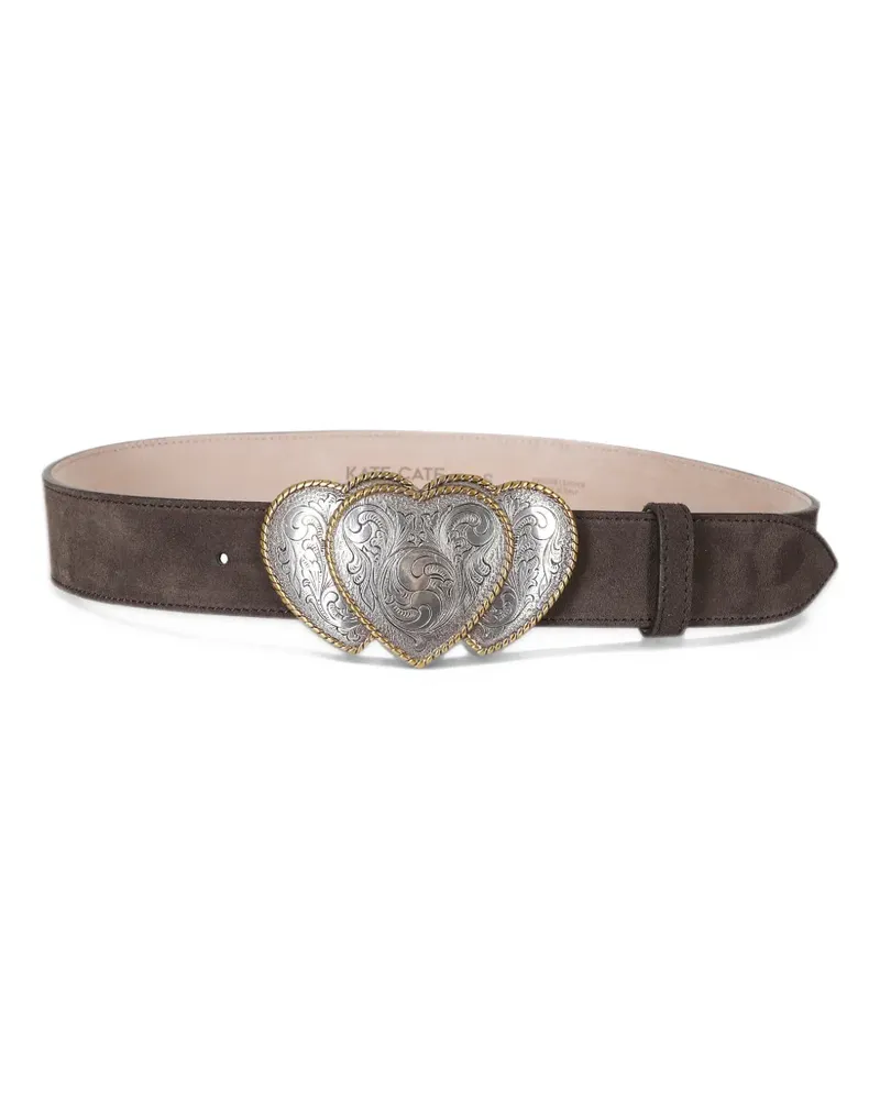 Kate Cate Queen Of Hearts suede belt - Braun Braun
