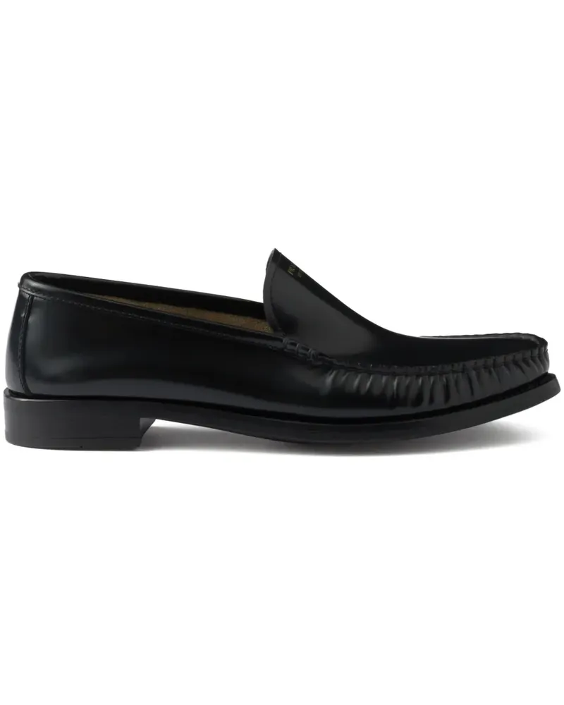 Prada Loafer aus gebürstetem Leder - Schwarz Schwarz