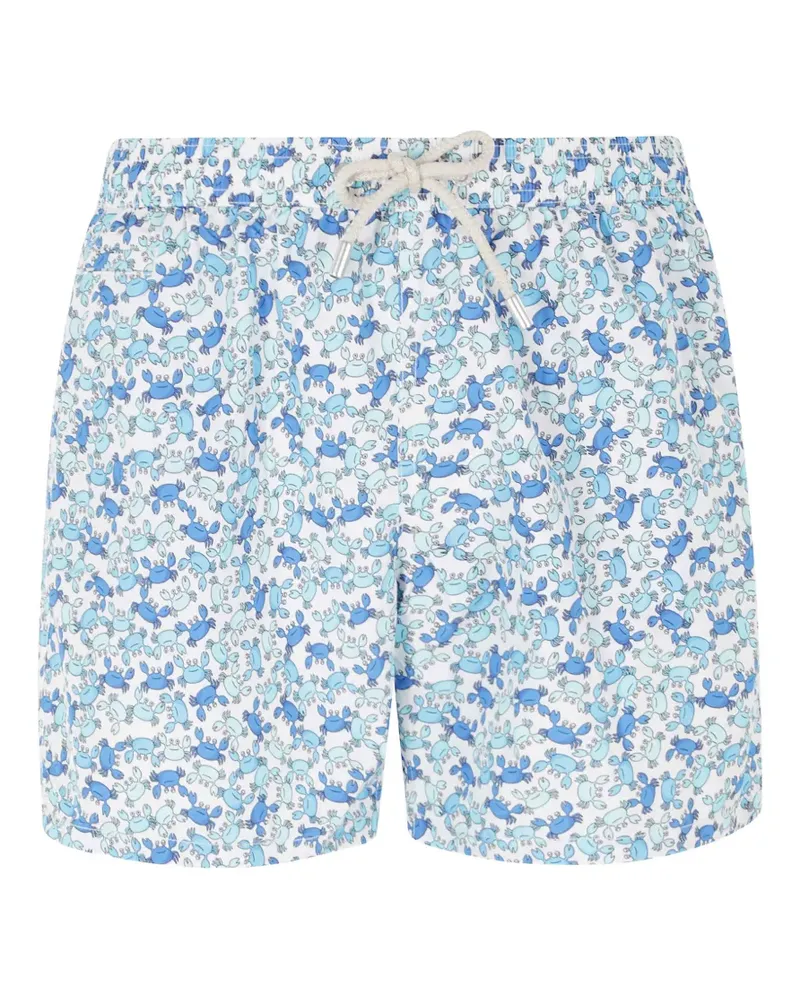 MC2 Saint Barth crab-print drawstring swim shorts - Weiß Weiß