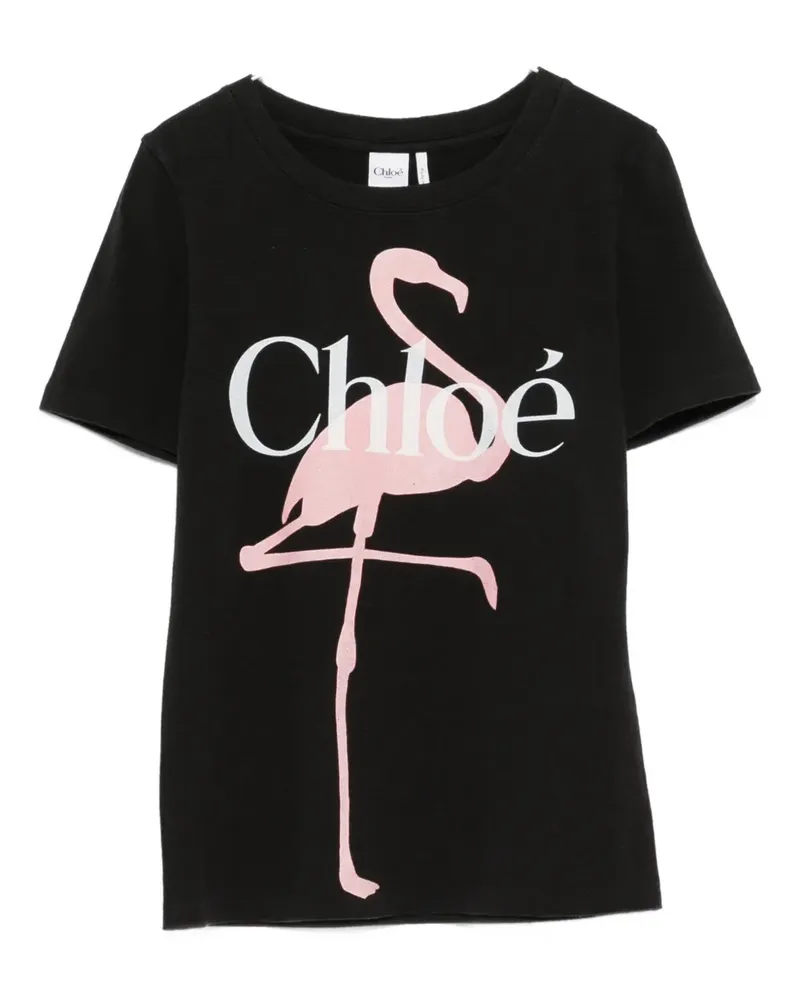 Chloé T-Shirt mit Logo-Print - Schwarz Schwarz